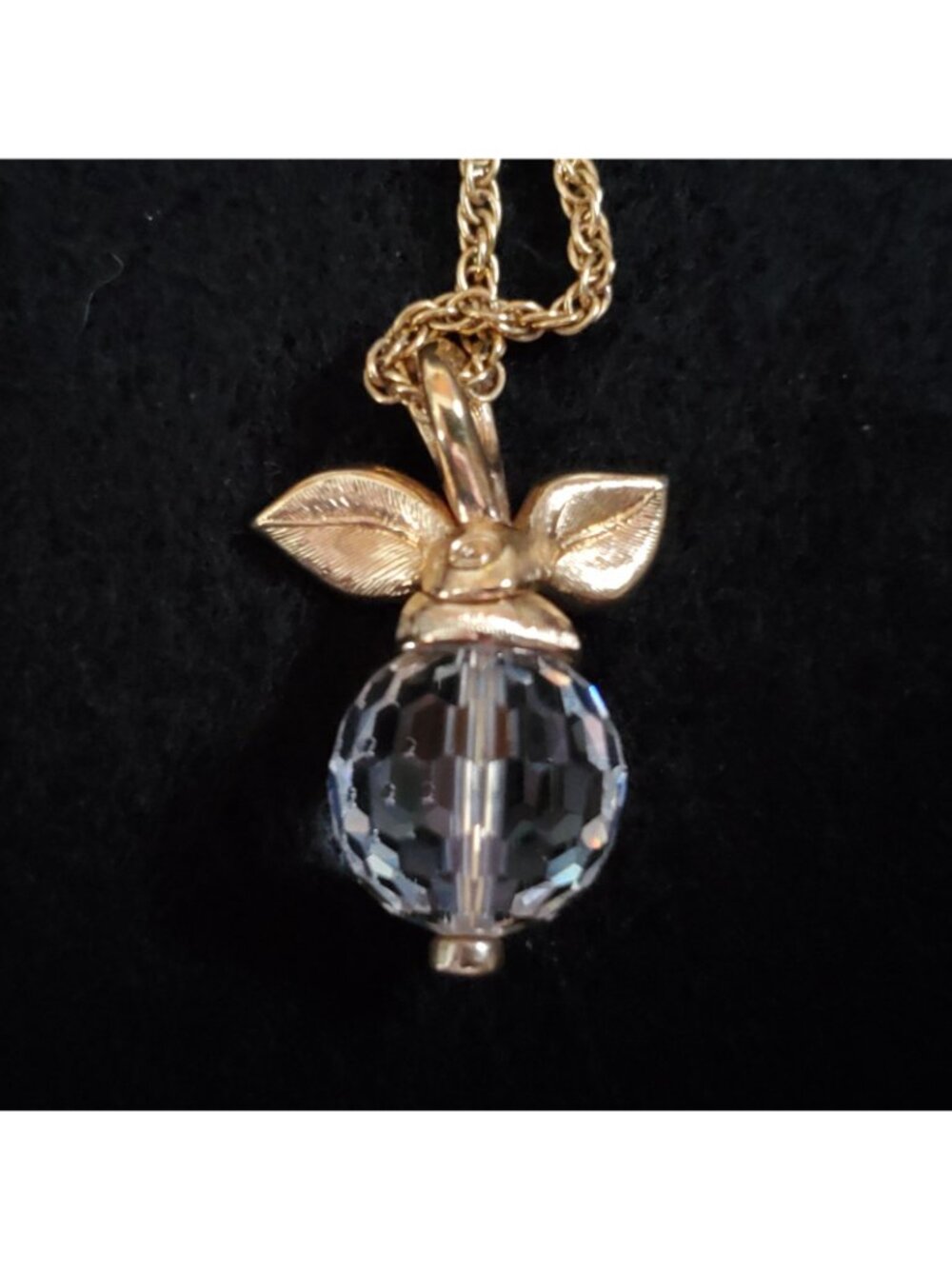 Vintage Swarovski Necklace Apple Pendant Fruit 30" - Picture 6 of 9